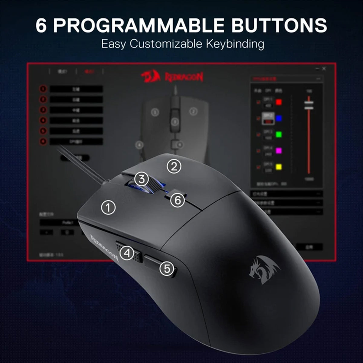 Redragon Azzmach M618 Lite Wired Gaming Mouse 10K DPI