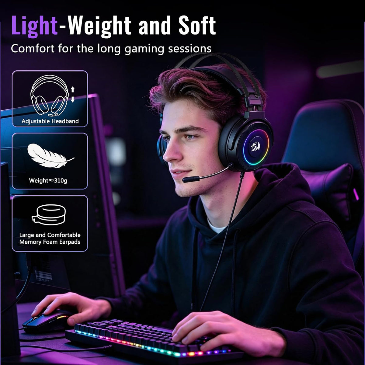 Redragon H320 Lamia 2 7.1 RGB Gaming Headset