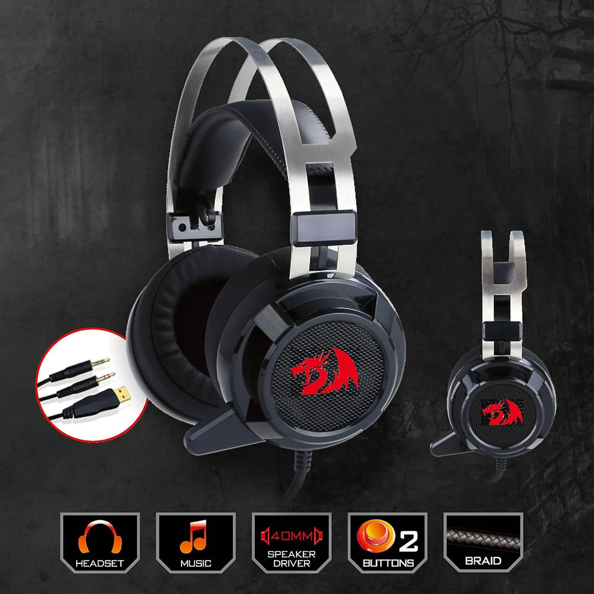 Redragon H301 Siren 2 7.1 Surround Wired Gaming Headset
