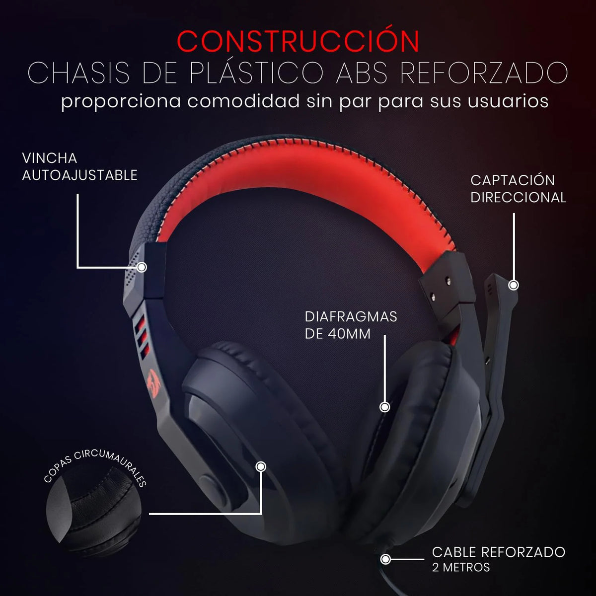 Redragon H120 Ares 3.5mm Dual Jack Wired Gaming Headset