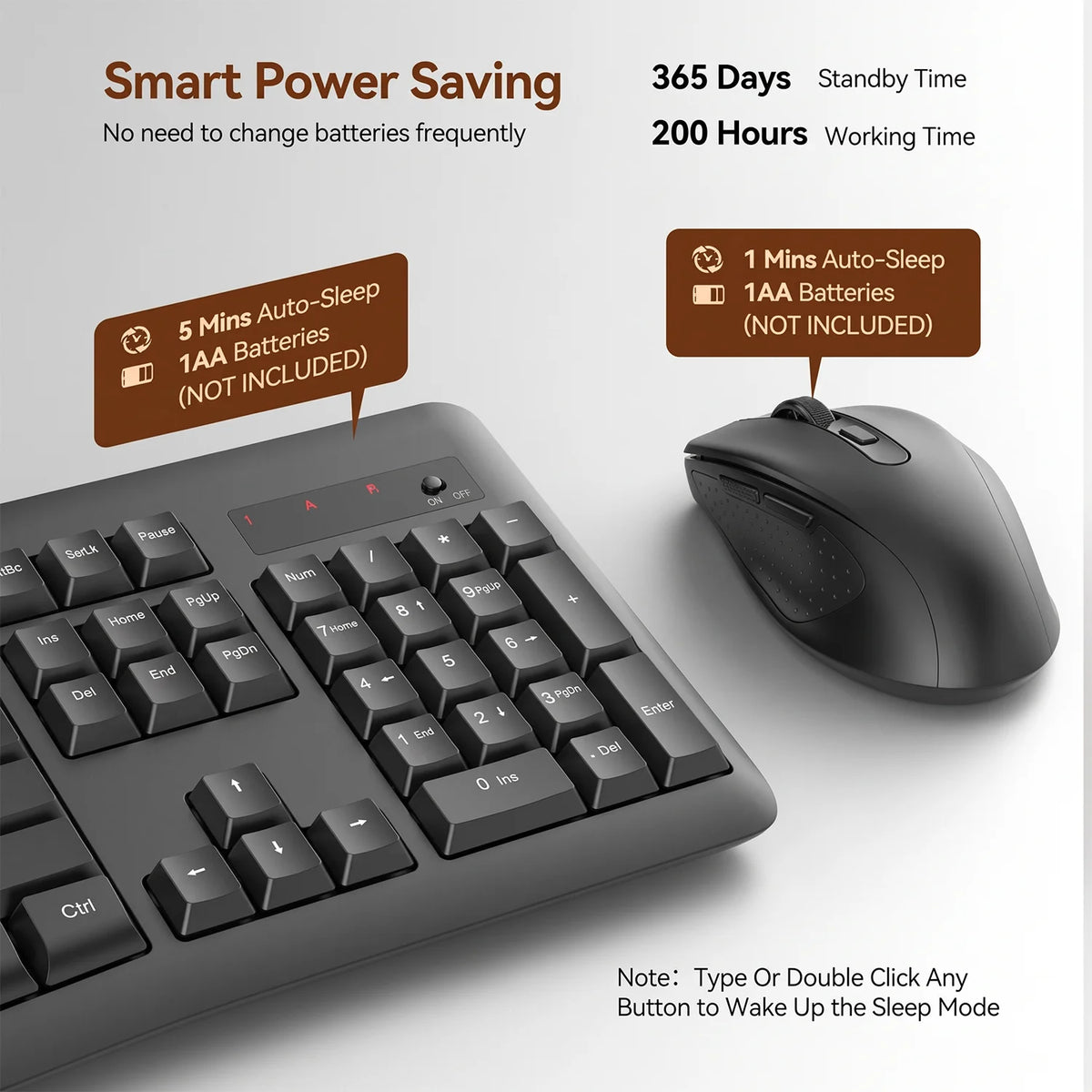 Redragon BS-7367A Wireless Keyboard and Mouse Office 2-in-1 Combo