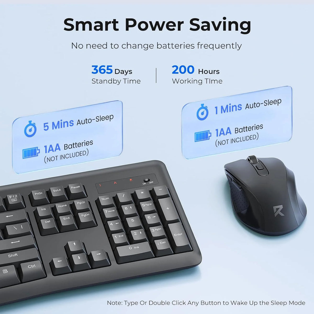 Redragon BS-7367B Wireless Keyboard & Mouse 2-in-1 Office Combo