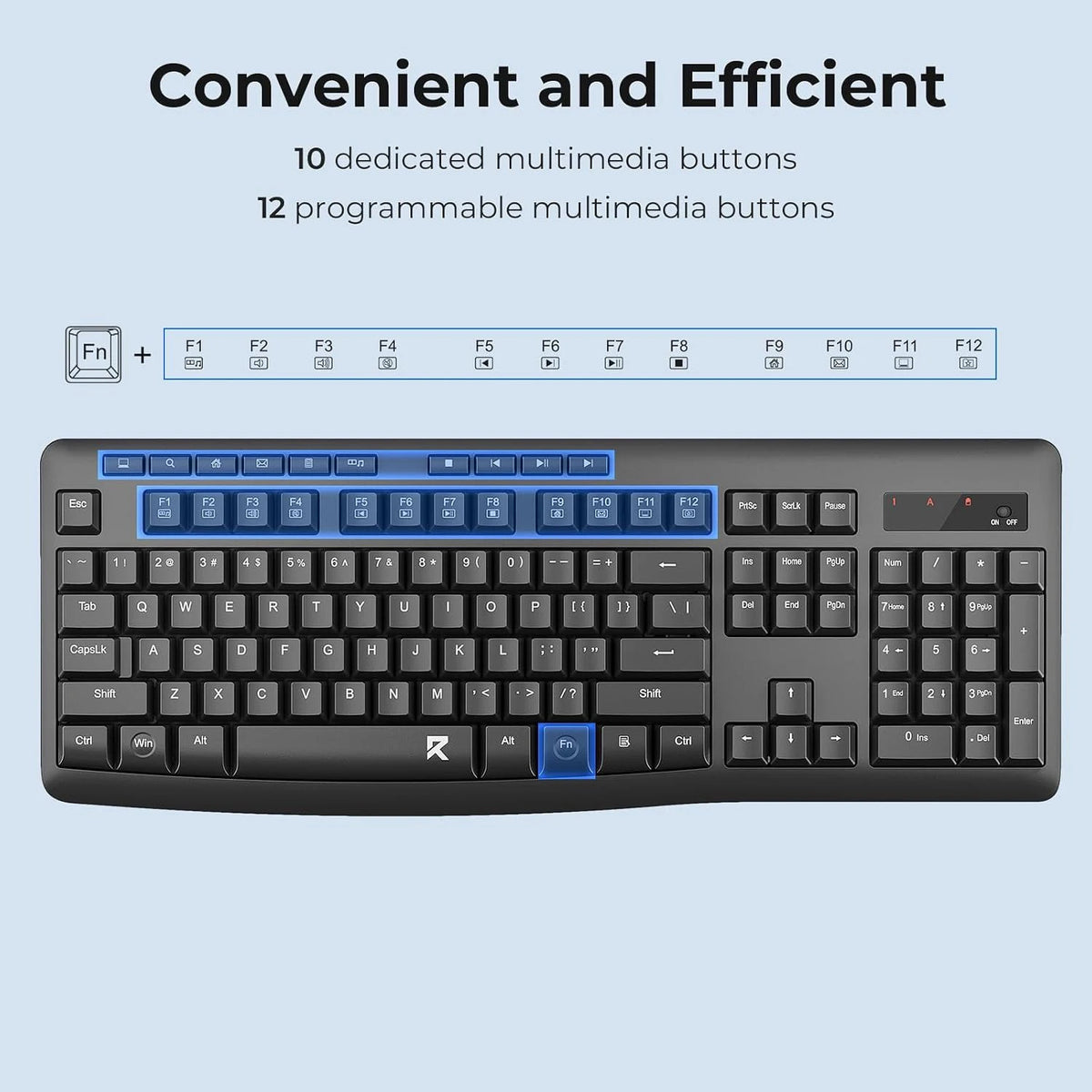 Redragon BS-7367B Wireless Keyboard & Mouse 2-in-1 Office Combo