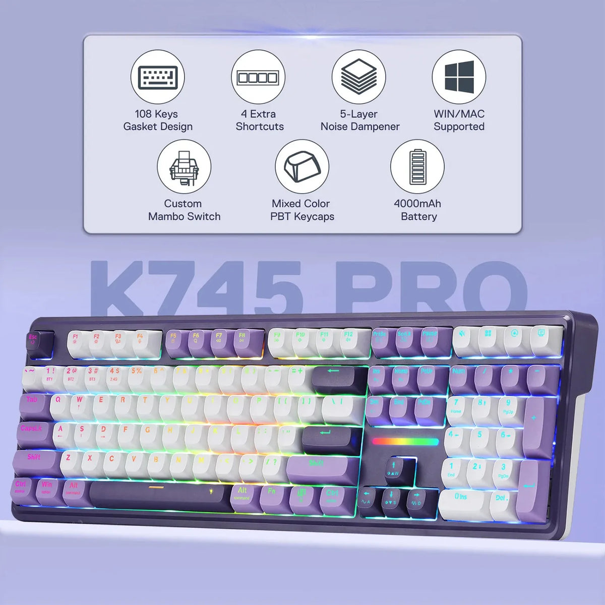 Redragon K745WP ANTONIUM PRO RGB Mechanical Keyboard