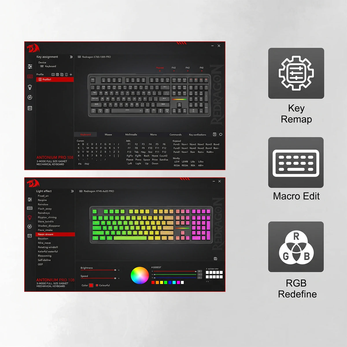 Redragon K745WP ANTONIUM PRO RGB Mechanical Keyboard