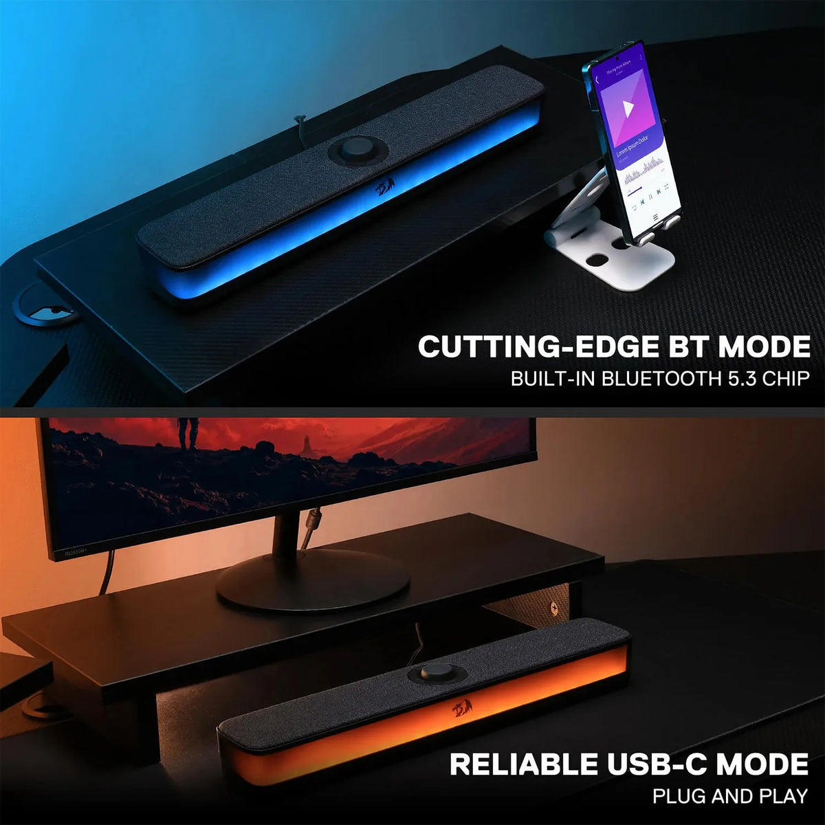 Redragon GS515 Neo RGB Wireless 2.0 Channel Stereo Soundbar
