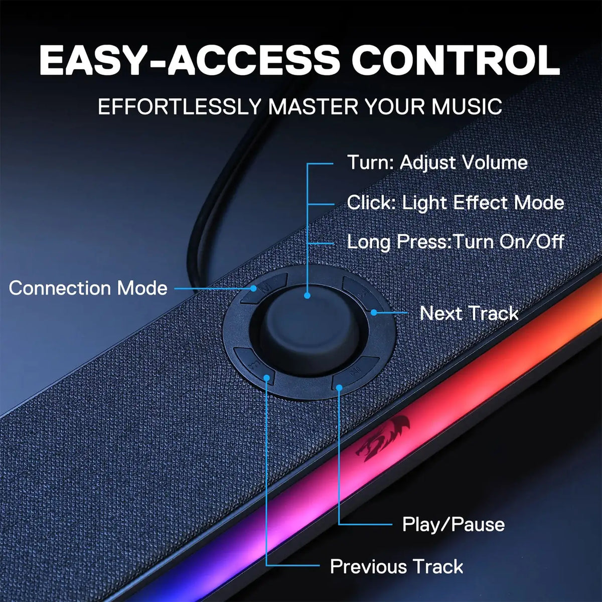 Redragon GS515 Neo RGB Wireless 2.0 Channel Stereo Soundbar