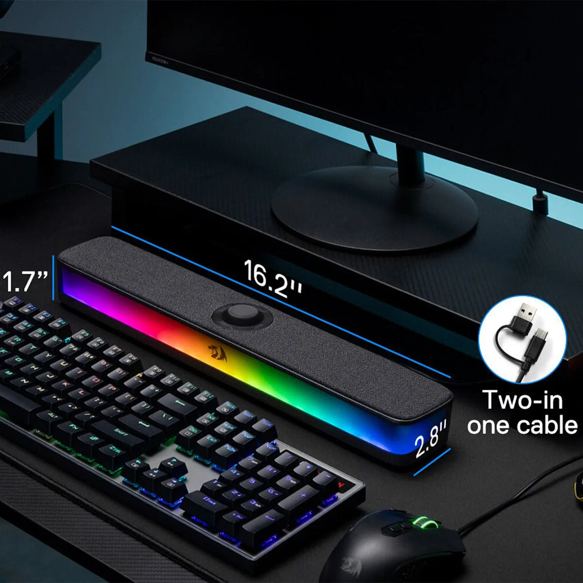 Redragon GS515 Neo RGB Wireless 2.0 Channel Stereo Soundbar